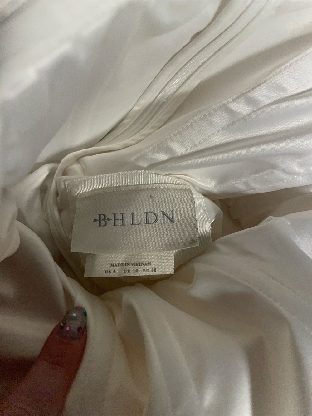 BHLDN Strapless White Jacquard A-Line Dress - Picture 7 of 7